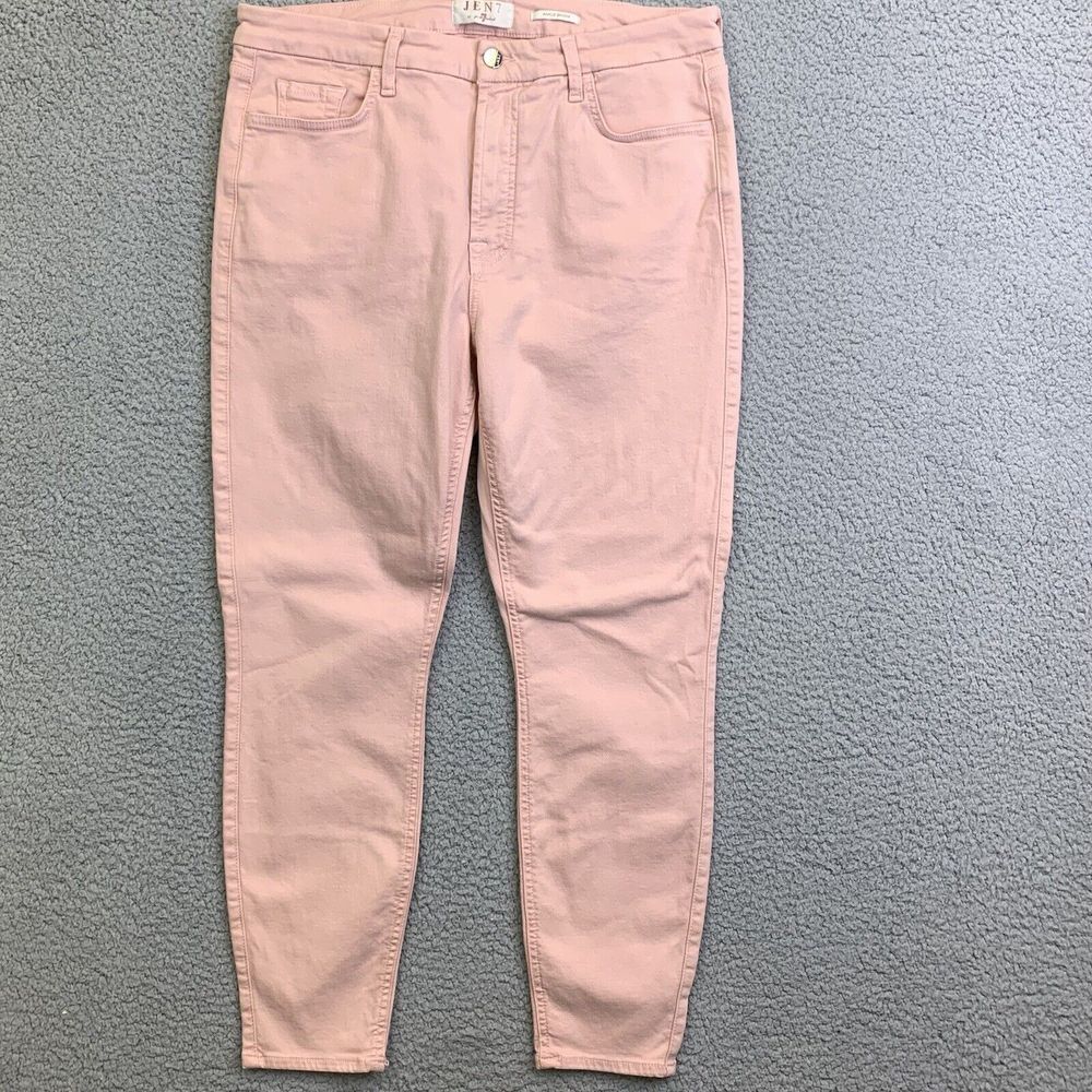 Jen7 by 7 For All Mankind Ankle‎ Skinny Jeans Size 14 Sateen Pale Pink NEW